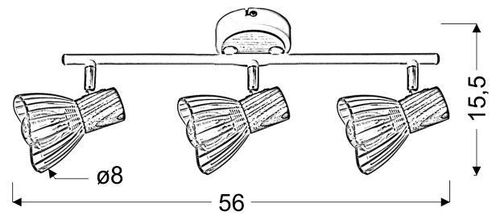 Chile listwa 3xmax25W E14 biały + drewno na Arena.pl