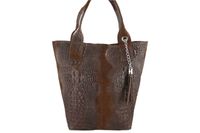 Modny worek skórzany CROCO Barberinis - Brązowy