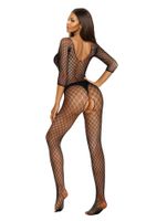 erotyczny bodystocking siateczkowy softline czarny one size