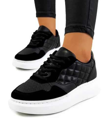 Czarne sneakersy na platformie Gasperi 39 na Arena.pl