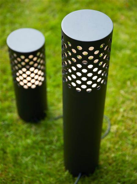 Okrągły słupek ażurowy Garden do ogrodu LED 6W czarny zdjęcie 5