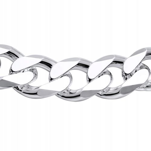 GRUBA Srebrna Bransoletka Męska Pancerka SREBRO 925 Diamentowana 12mm PEŁNA na Arena.pl