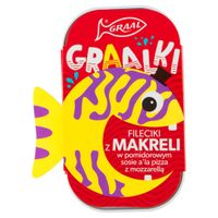 GRAAL Fileciki z makreli w pomidorowym sosie pizza z mozzarellą 110 g