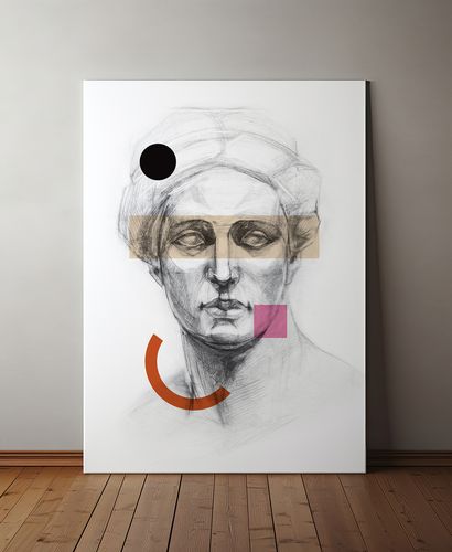 Plakat posąg grecki elementy gemetria 50x70 cm na Arena.pl