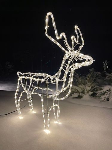 RENIFER ŚWIECĄCY LED DUŻY Z RUCHOMĄ GŁOWĄ BIAŁY CIEPŁY IP44 ZEWNĘTRZNY na Arena.pl