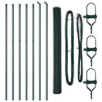 Ogrodzenie z słupkami Zielony 1.5 x 10 m Stal pokryta PCV