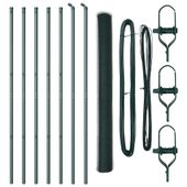 Ogrodzenie z słupkami Zielony 1.5 x 10 m Stal pokryta PCV