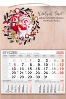 KALENDARZ 2025 jednodzielny DREWNIANY prezent na święta ze zdjęciem
