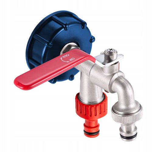 PODWÓJNY ZAWÓR KRAN S60 IBC DO ZBIORNIKA MAUZER KOREK ZŁĄCZE NA WĄŻ 2x na Arena.pl