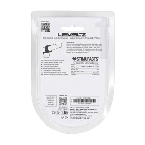 Wide Double O Silicone Cockring - M - Black na Arena.pl