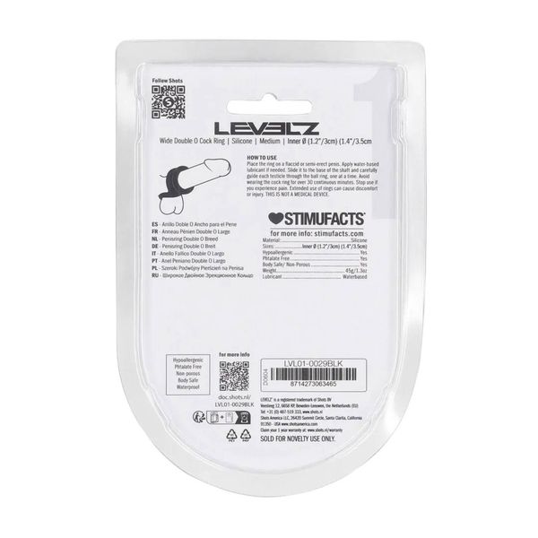 Wide Double O Silicone Cockring - M - Black zdjęcie 3
