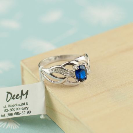 SREBRNY PIERŚCIONEK AŻUROWY Z CYRKONIAMI SREBRO PRÓBY 925 na Arena.pl