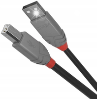 Kabel przewód USB 2.0 A-B Lindy 36672 Anthra 1m