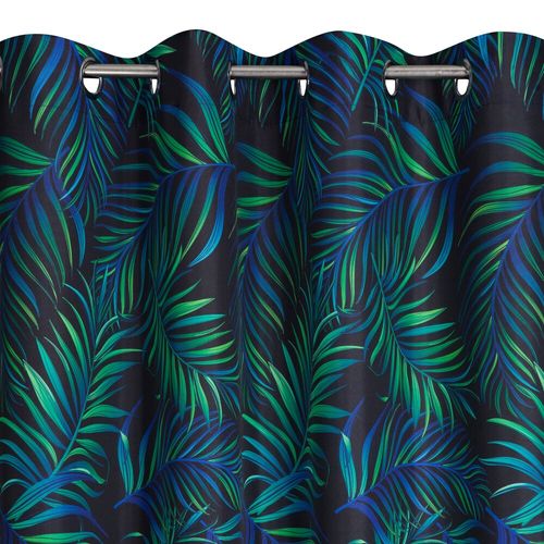 Zasłona gotowa na przelotkach PALMS 140x250 czarna zielona w liście na Arena.pl