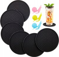 6 x SILIKONOWA PODKŁADKA POD SZKLANKĘ KUBEK + 3 zawieszki na herbatę