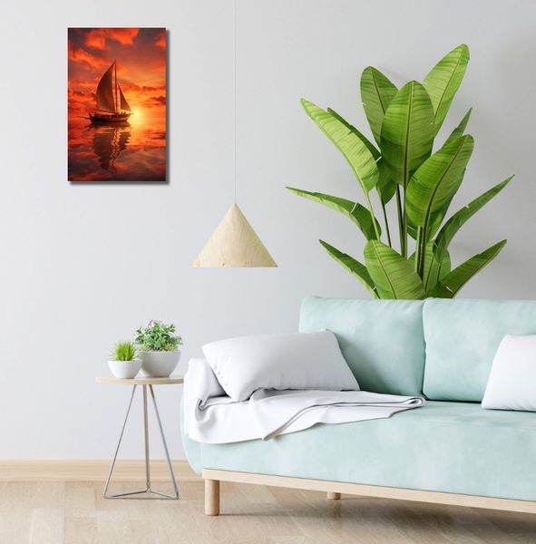 Obraz 30x50cm Pod Żaglami Zachodu Słońca zdjęcie 2