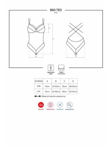 860-TED body czarne - cudowne doznania Obsessive L/XL na Arena.pl