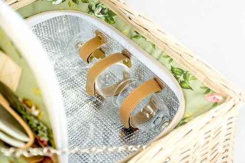 Kosz piknikowy z wikliny termotorba sztućce dla 2 osób praktyczny prezent na Arena.pl