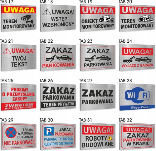Tabliczka Znak Tablica UWAGA PRÓG nadruk uv na Arena.pl