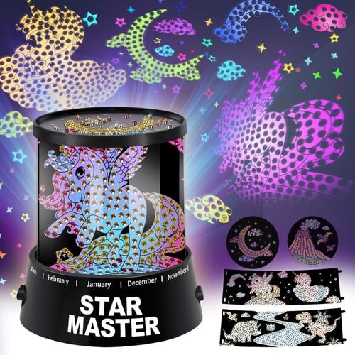 Lampka Nocna Projektor Gwiazd Jednorożec Haft 5D na Arena.pl