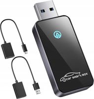 Bezprzewodowy adapter 2025 do Android Auto, CarPlay USB-C USB-A czarny