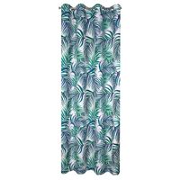 Zasłona gotowa na przelotkach PALMS 140x250 zielona biała