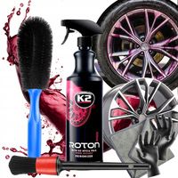 ZESTAW DO MYCIA FELG K2 ROTON PRO KRWISTY EFEKT DEIRONIZER SZCZOTKA PĘDZEL