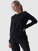 Damska bluza dresowa nierozpinana bez kaptura 4F 4FWMM00TSWSF1469 - czarna