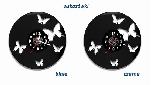 Zegar ścienny z płyty winylowej Motyle 16.2 na Arena.pl