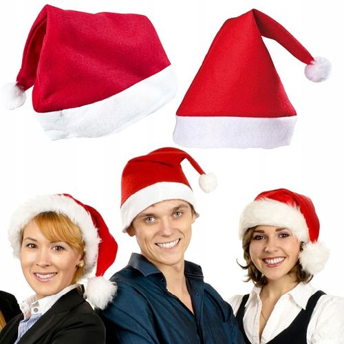 12 x CZAPKA ŚWIĄTECZNA MIKOŁAJA ŚWIĘTEGO MIKOŁAJA Z POMPONEM ŚWIĄTECZNY na Arena.pl