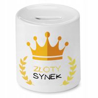 Skarbonka Dla Syna Złoty Synek Prezent Z Nadrukiem Ze Zdjęciem Z Nadrukiem