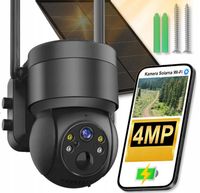 SOLARNA KAMERA WIFI 4MPX SMART ZEWNĘTRZNA OBROTOWA IP BEZPRZEWODOWA ALARM