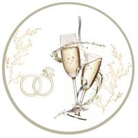 Opłatek na tort Rocznica Ślubu Ślub Młoda Para Obrączki Okazjonalny