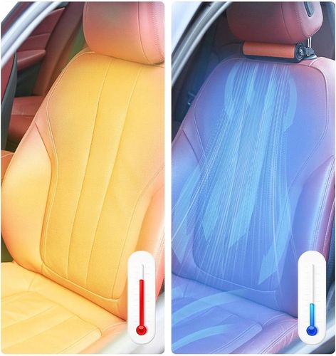 Wentylator samochodowy na zagłówek akumulatorowy USB 3 tryby brązowy na Arena.pl