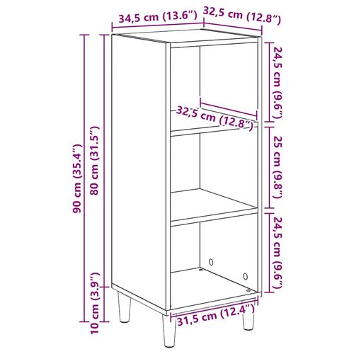 Bufet Stare drewno 32.5 x 34.5 x 90 cm Materiał drewnopochodny na Arena.pl