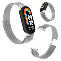 Pasek metalowy do Xiaomi Mi Band 8 9 10 opaska bransoleta zegarek srebrny