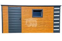 Domek Ogrodowy 4,5x2m + Wiata- Brama Dwuskrzydłowa - Jasny orzech  GP383