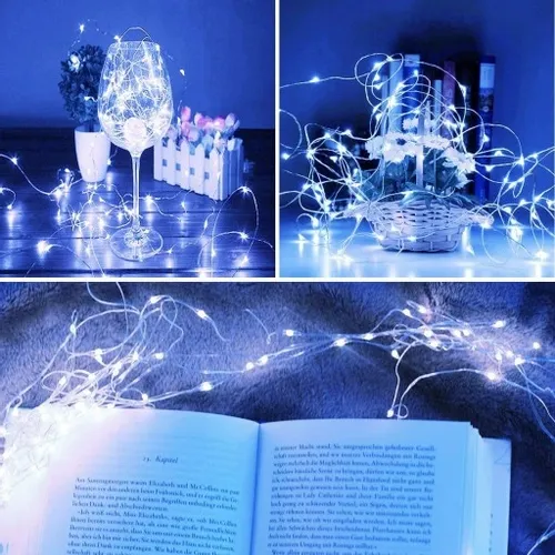 LAMPA SOLARNA GIRLANDA OGRODOWA 100 LED ZIMNA 12m na Arena.pl