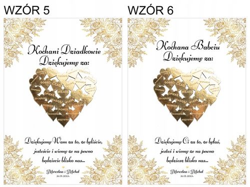 PODZIĘKOWANIE DLA RODZICÓW DZIADKÓW BABCI DZIADKA MAMY ŚLUB SERCE 3D RAMKA na Arena.pl
