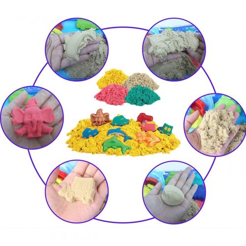 WOOPIE Piasek Kinetyczny 0,8 kg Zestaw w Koszyku z Foremkami + / na Arena.pl