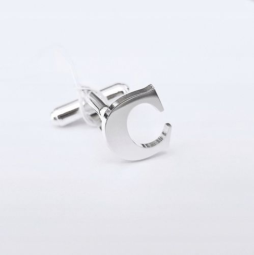 Spinki do mankietów inicjały litery - srebro 925 na Arena.pl
