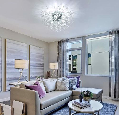 Lampa Sufitowa Kryształowa Żyrandol G9 Led Srebrna na Arena.pl