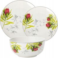 2 x Serwis obiadowy porcelanowy Florina Protea 18 el zestaw talerzy dla 6 o