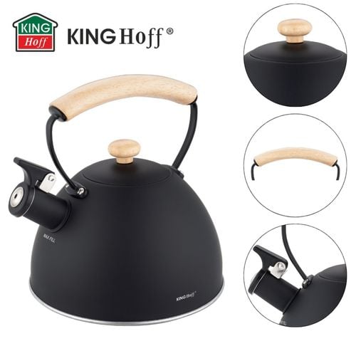 czajnik 2,5l z gwizdkiem kinghoff kh-1999 czarny mat na Arena.pl