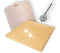 KAMIEŃ SZAMOT DO PIZZY SZAMOTOWY 36x36x 3 cm GRUBY + ŁOPATKA + NÓŻ + EBOOK!