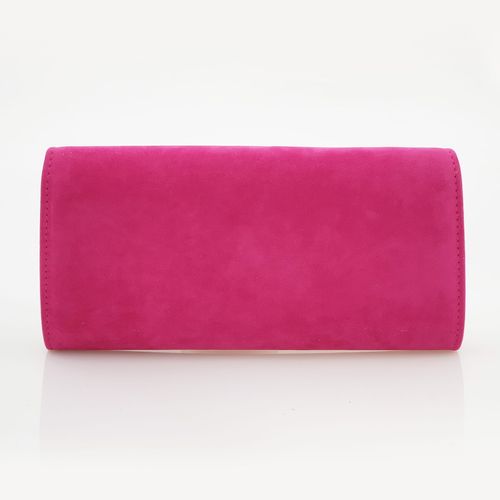 ELISE torebka kopertówka wizytowa zamszowa eko z łańcuszkiem V110 chabrowa na Arena.pl