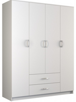 Nowoczesna Szafa Bez Lustra 4D2SZ 160 cm Biała ROMARO TS