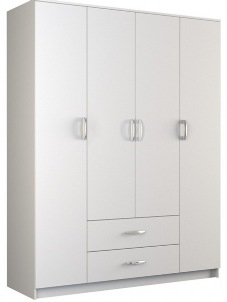 Nowoczesna Szafa Bez Lustra 4D2SZ 160 cm Biała ROMARO TS zdjęcie 1
