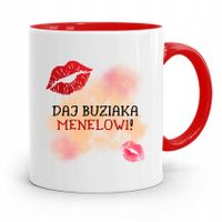 Dla Alkoholika Pijaka Kubek Czerwony Na Prezent Z Nadrukiem Ze Zdjęciem