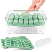 POJEMNIK Z POKRYWKĄ NA KOSTKI LODU FORMA NA LÓD FOREMKA KOSTKARKA 56 KOSTEK